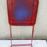 H 43 cm red metal folding coffee table