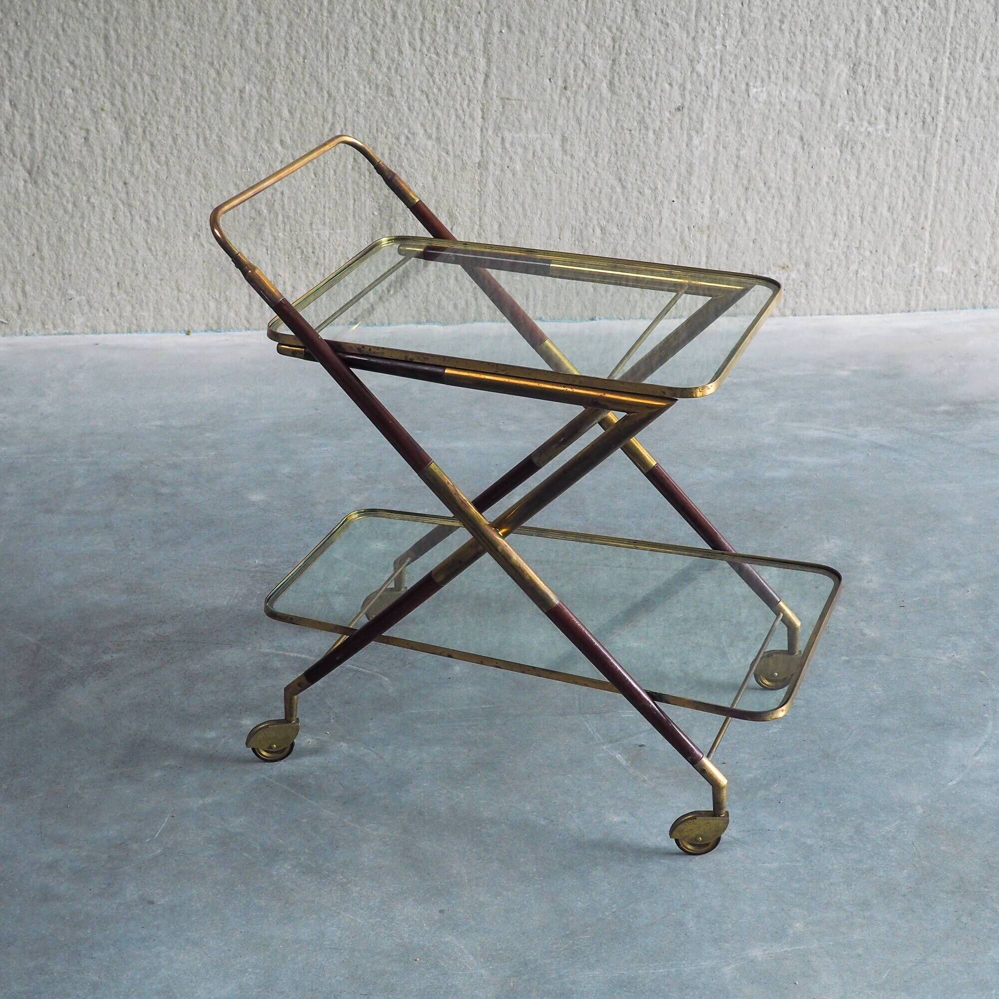 1950s Italian Bar Trolley, Attributed to Cesare Lacca