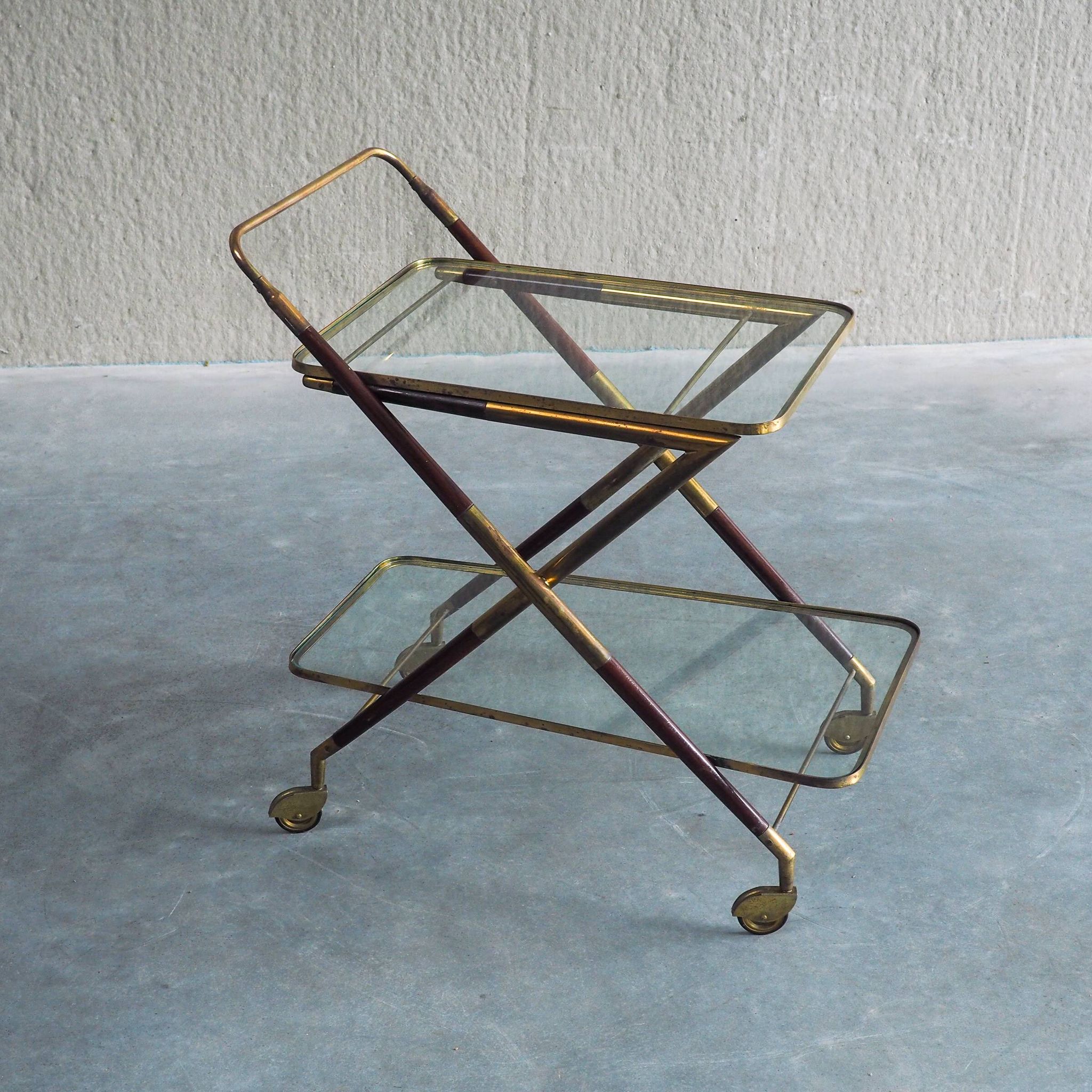 1950s Italian Bar Trolley, Attributed to Cesare Lacca