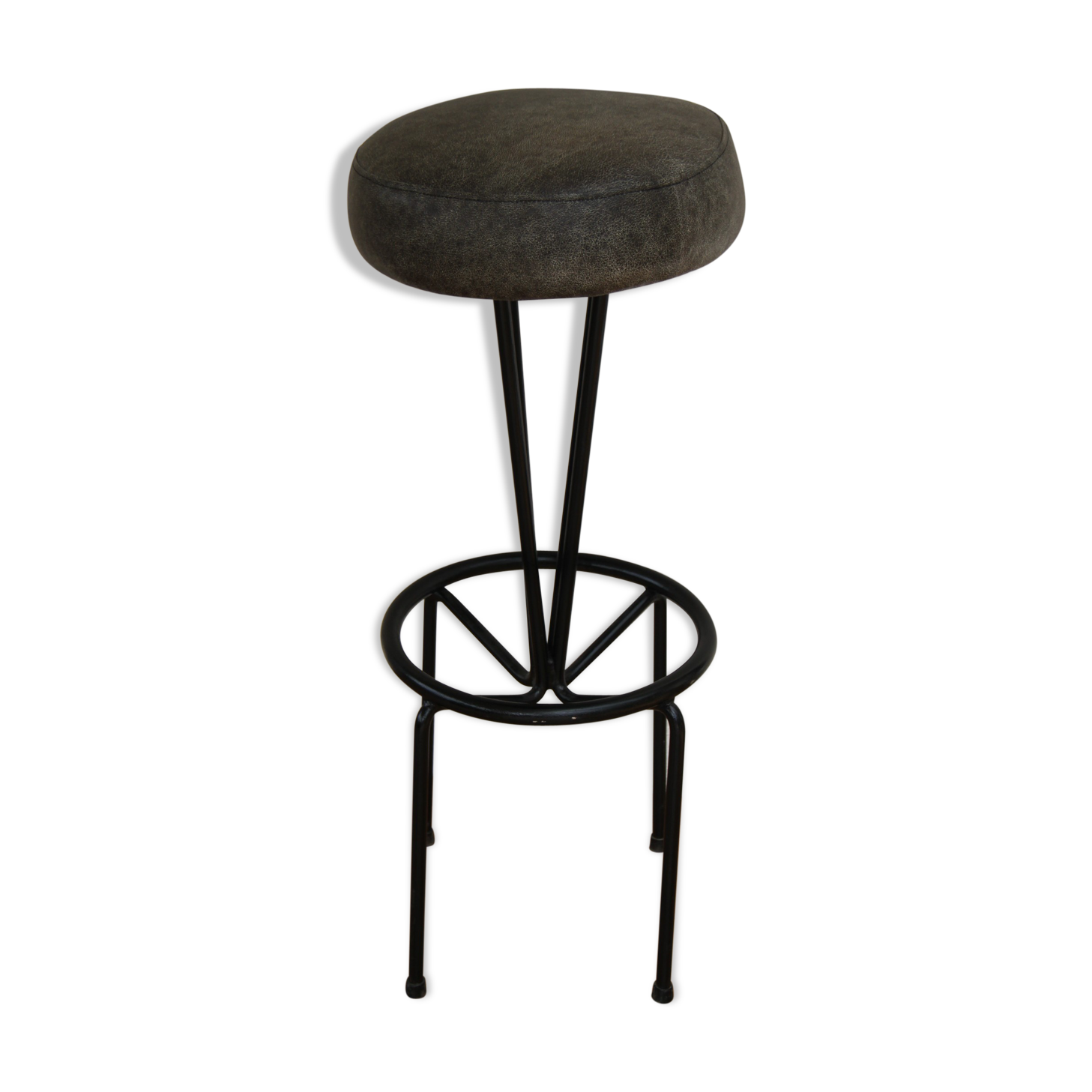 Metal and leather stool
