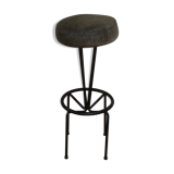 Metal and leather stool
