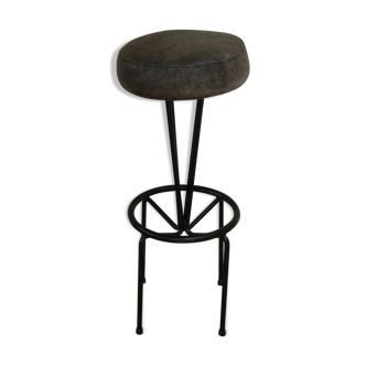 Metal and leather stool