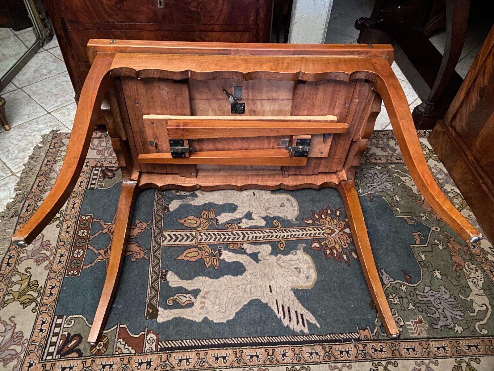 Table with wallet tray modular length Louis XV 281cm