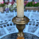 Small old copper and natural stone candle holder