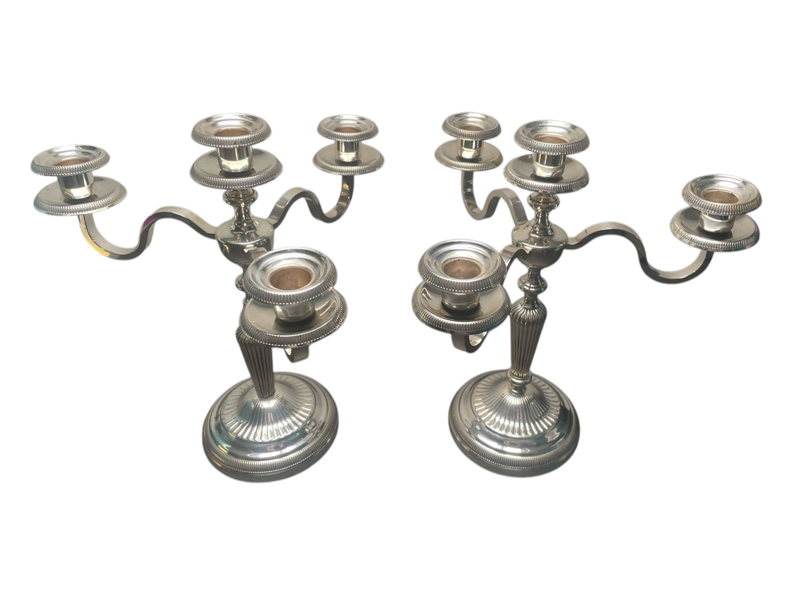 Pair of candlesticks, 12 gram silver plating, Fabiora, Paris, luxury
