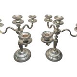 Paire de chandelier, placage argent 12 grammes, Fabiora, Paris, luxe