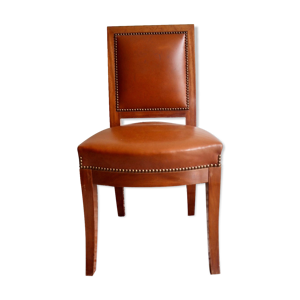 chaise en acajou et cuir