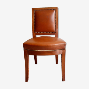 Mahogany chair and leather style Consulate-Empire