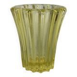 Transparent yellow glass vase