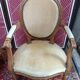 Pair of armchairs medallion Louis XV style, yellow velvet