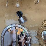 Pair of vintage adjustable wall sconces in brushed metal