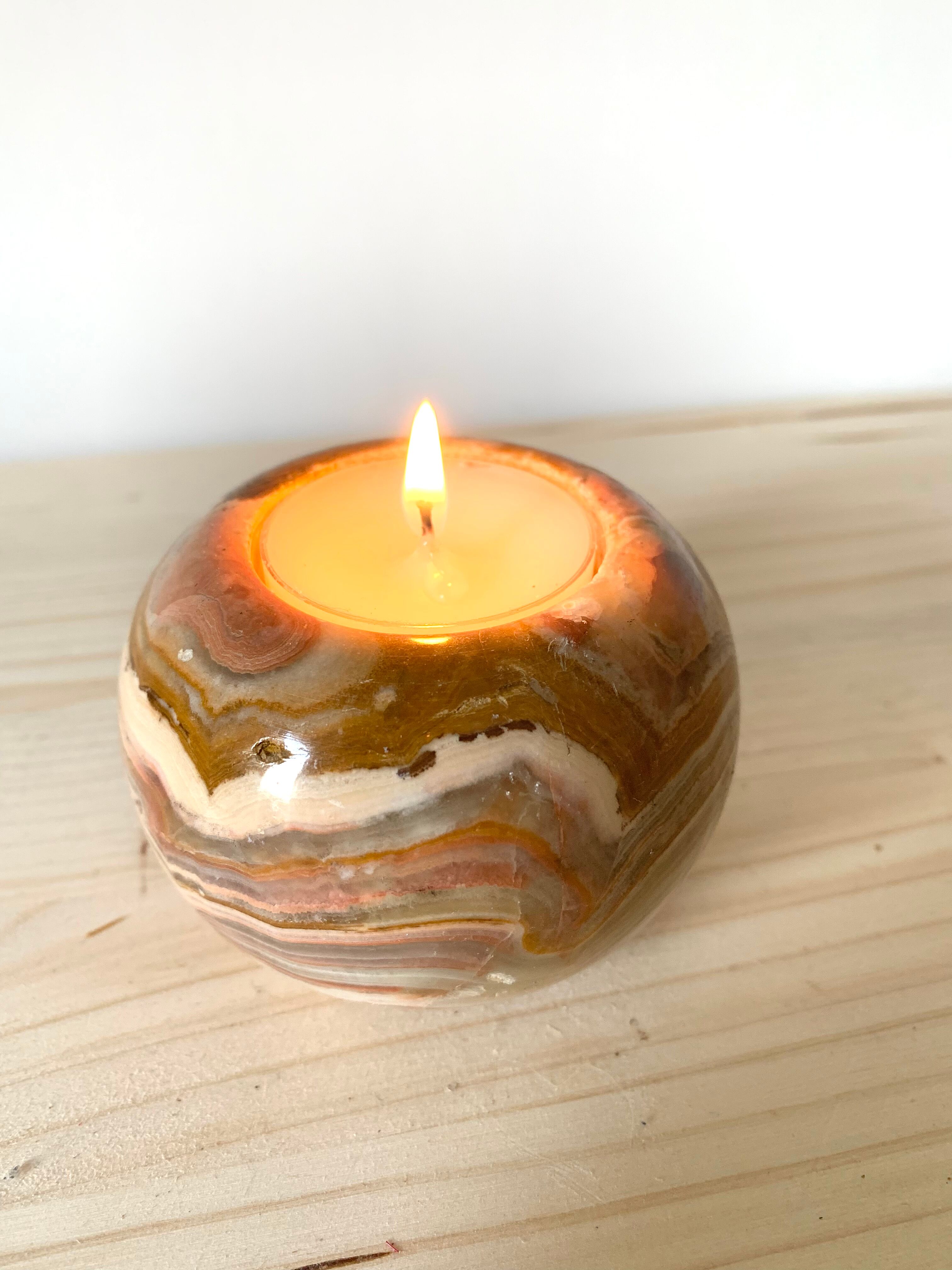 Onyx candle holder
