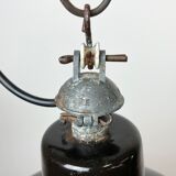Industrial Black Enamel Hanging Lamp from Reluma, 1950s