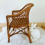 Fauteuil en osier vintage