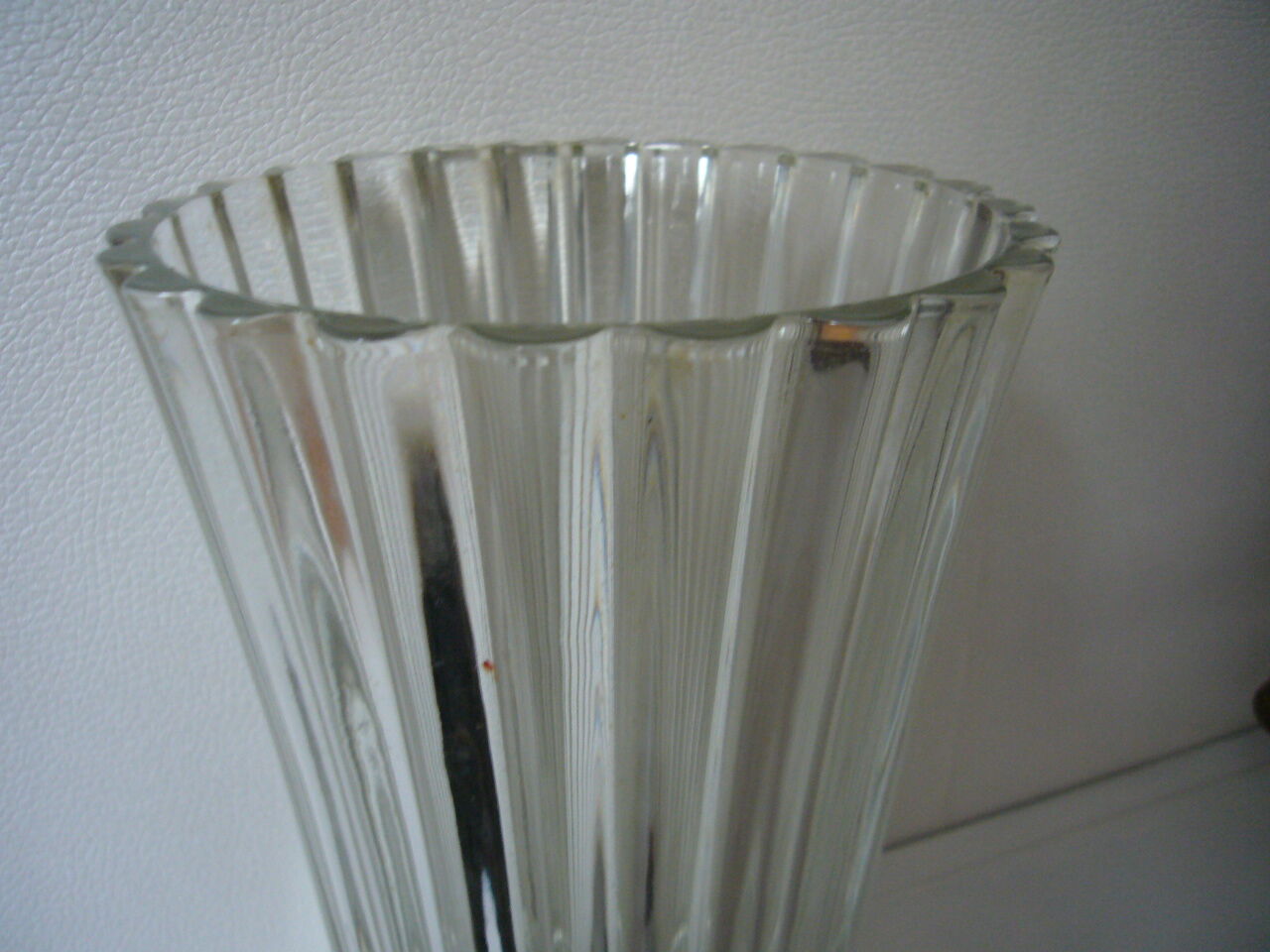 White art nouveau crystal vase