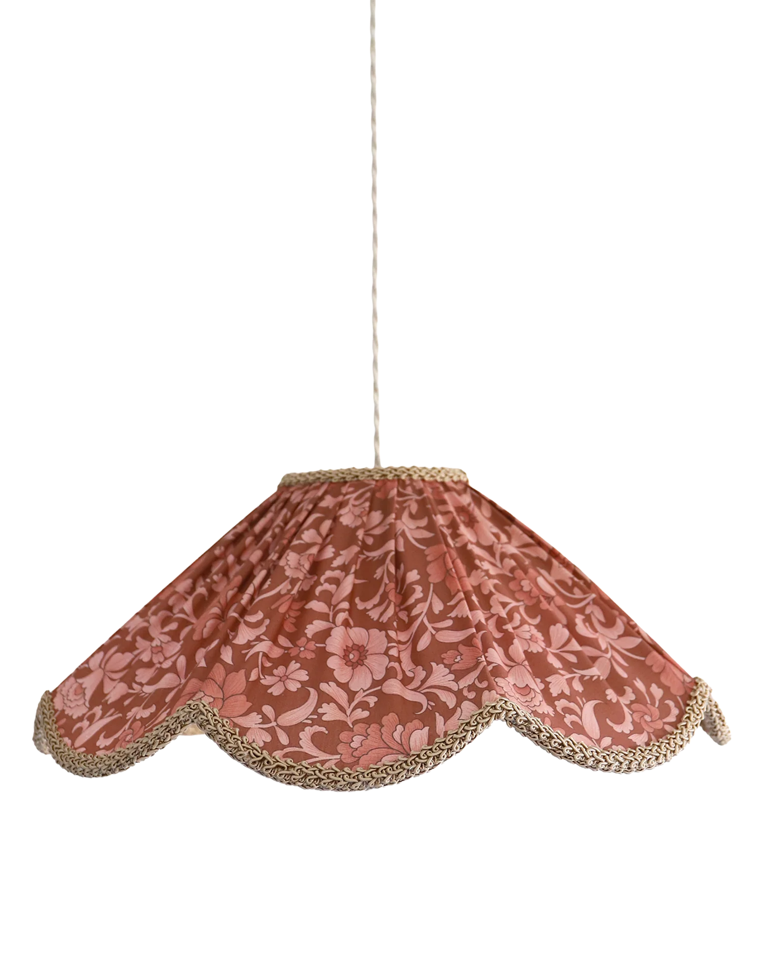 Suspension with printed floral design Françoise "auburn flowers"