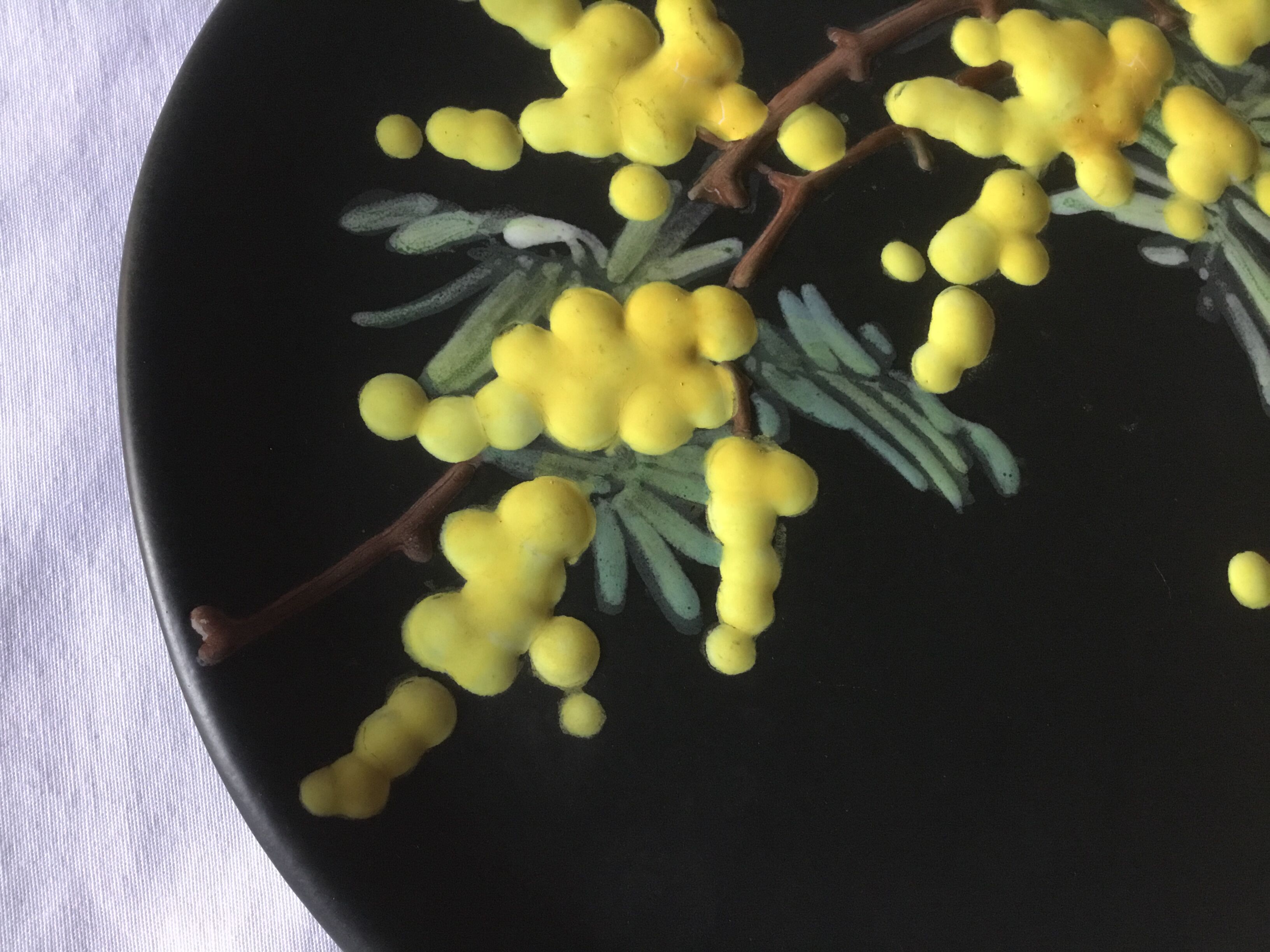 Plate Vallauris mimosas by Giraud