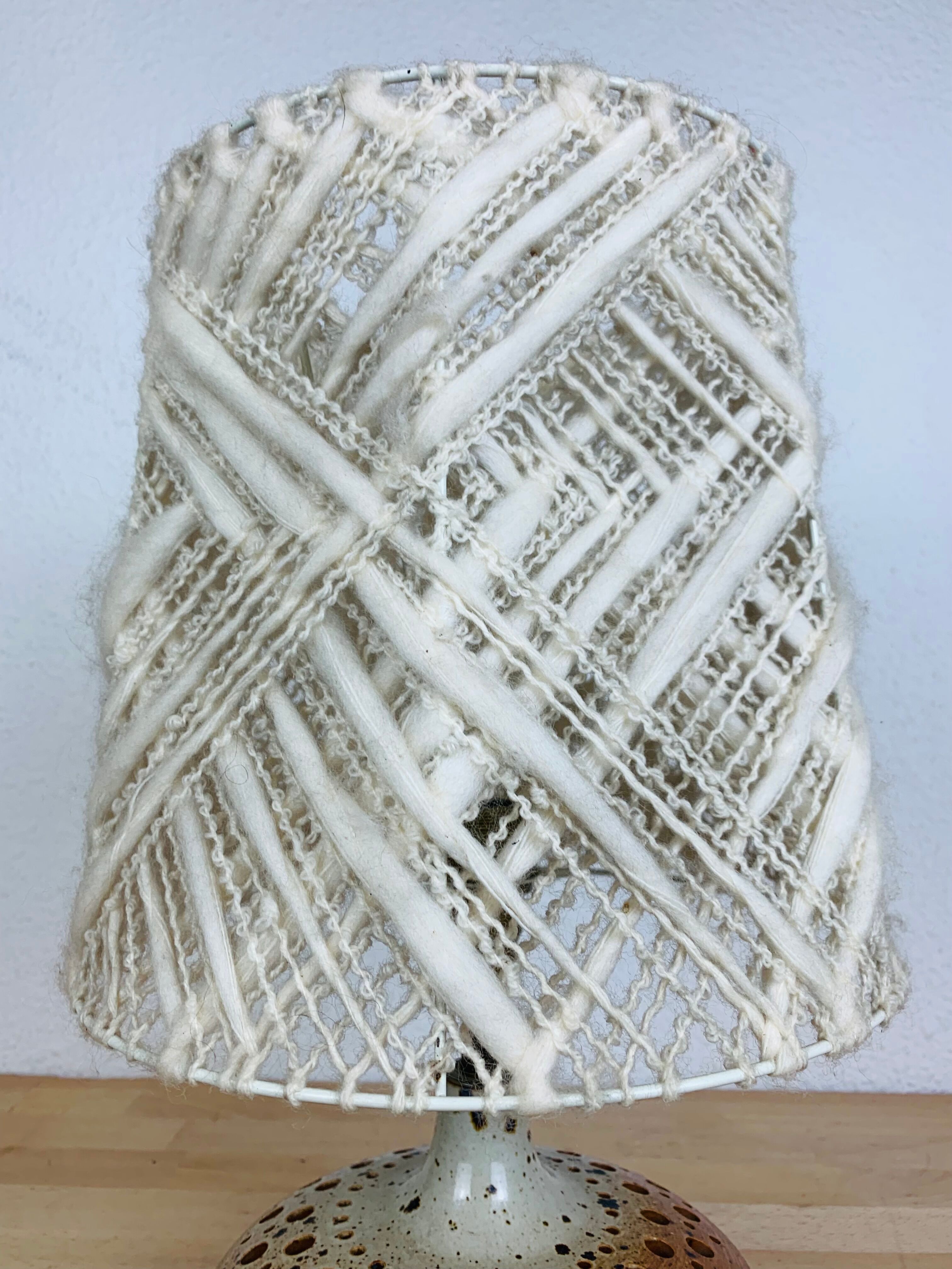 Lamp sandstone lampshade wool workshop 7 suns by Bernadette Ver Eecke Scherrer