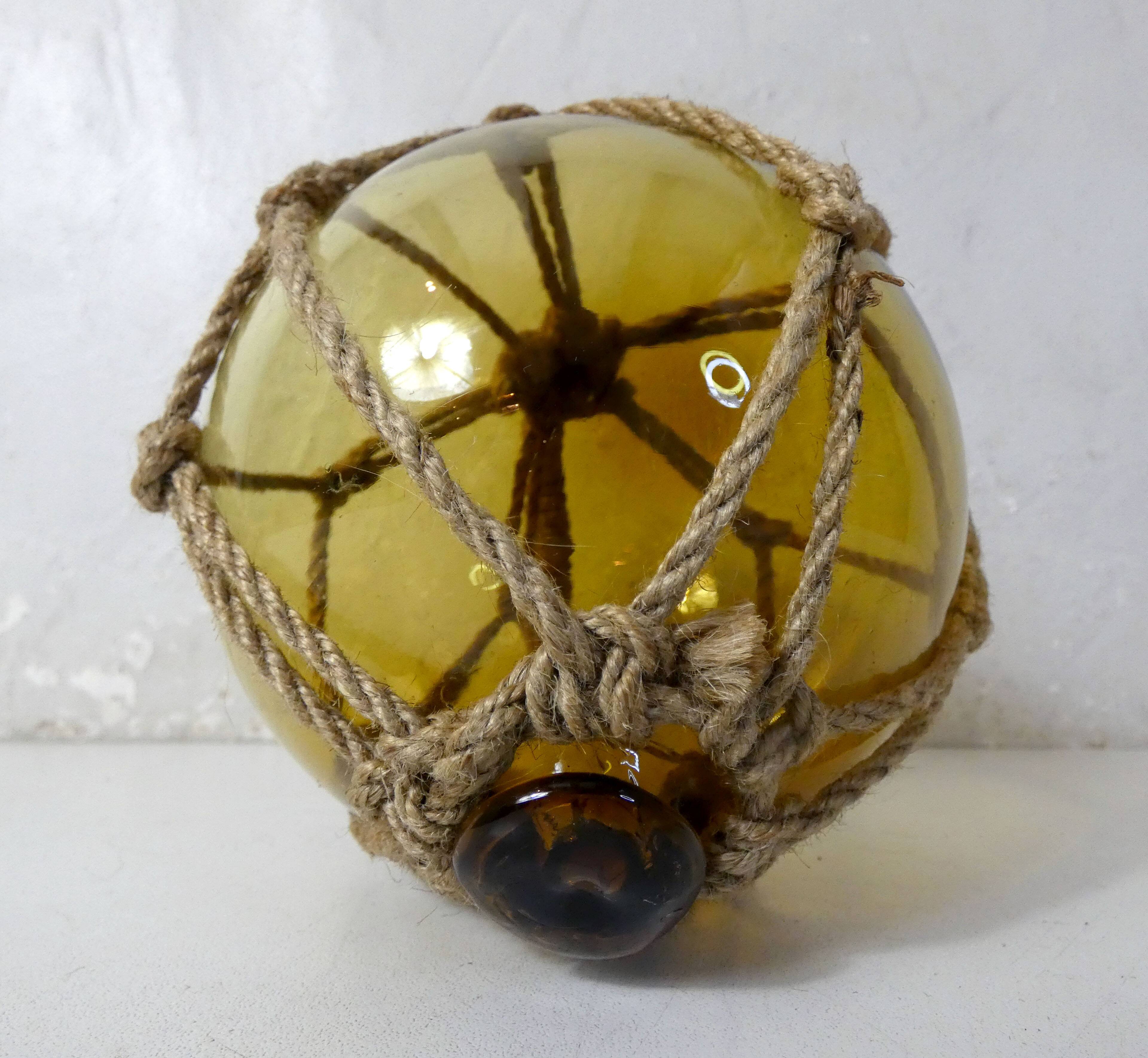 Vintage Amber Yellow Float Glass Ball