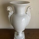 XXL white lion head neo-classical amphora vase from the Empire Consulate.