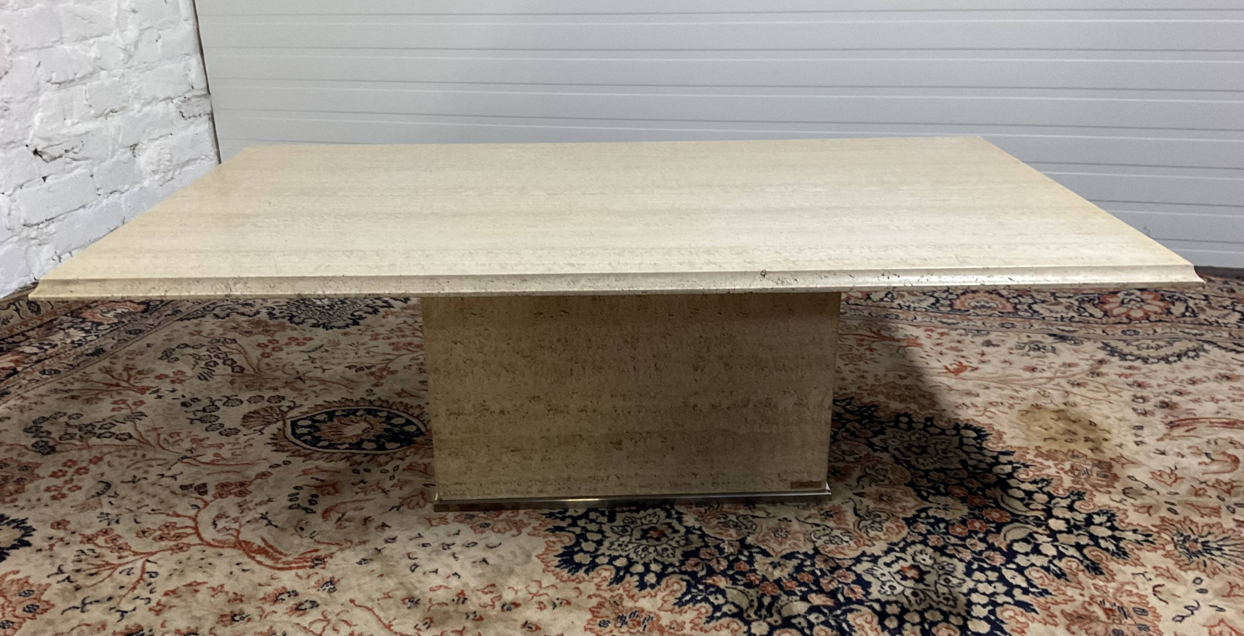 Vintage travertine coffee table from the 70s
