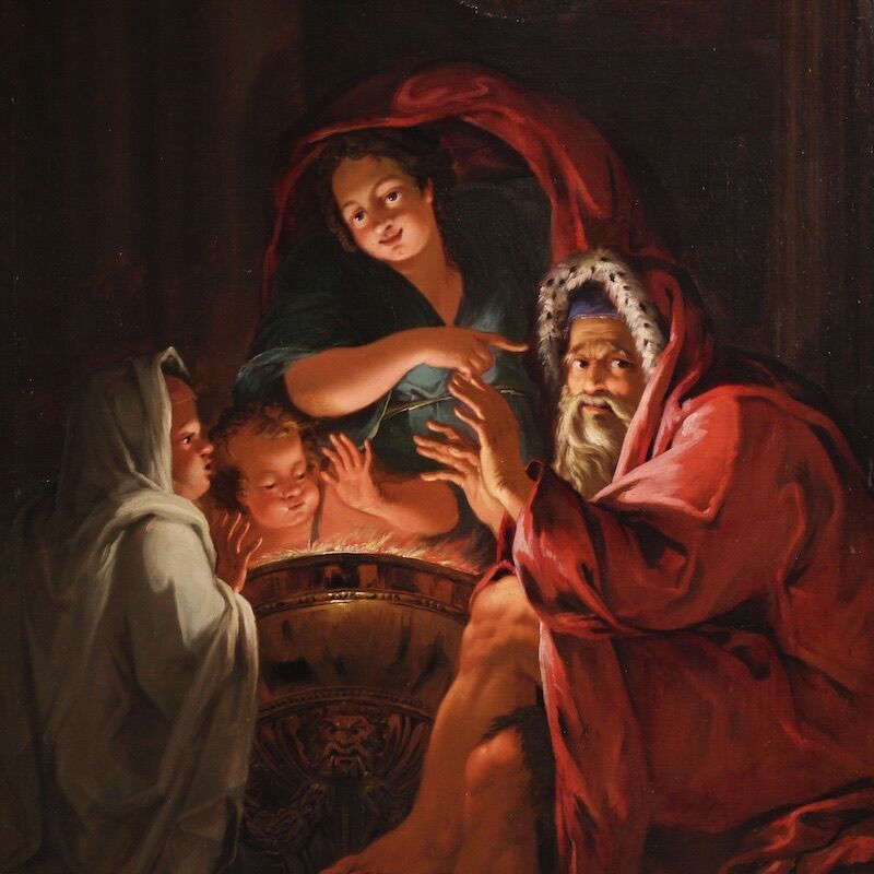 Great 18th century painting, allegory of winter
