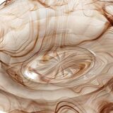 Sepia Cloud Glass Trinket Bowl or Centerpiece by George Davidson, United Kingdom