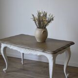 White base oak coffee table
