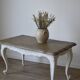 Table basse chêne piètement blanc