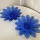 Set of 2 small plates fruit cup in the shape of a daisy/blue flower - pocket tray / ashtray