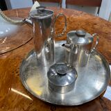 Christofle and lino Sabattini tea and coffee set in silver metal, model "mercury" stamp "coll.