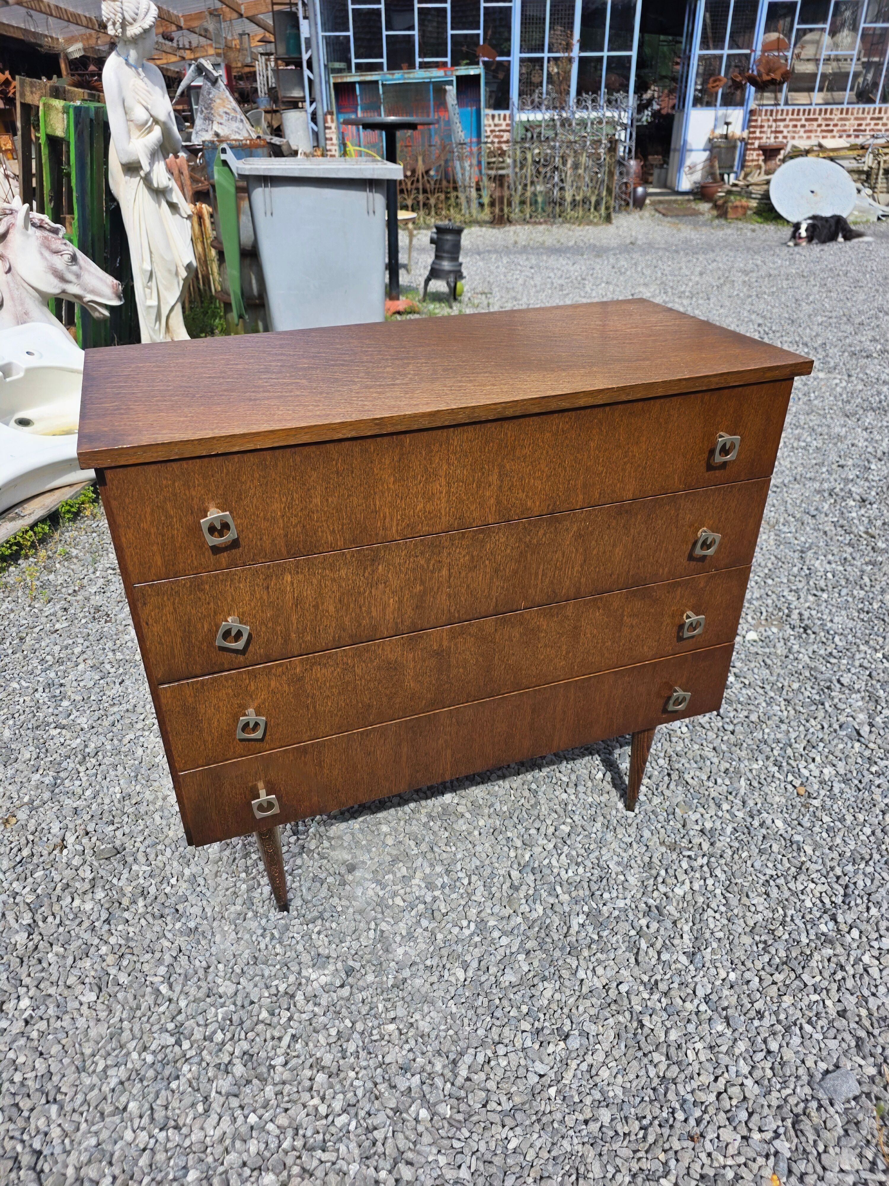 Vintage oak commode from the 1960s.