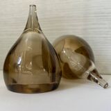 Smoked pepper and salt shaker set Guzzini Tear Drop MCM 60's vintage