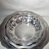 Lot of 4 round hollow stainless steel dishes