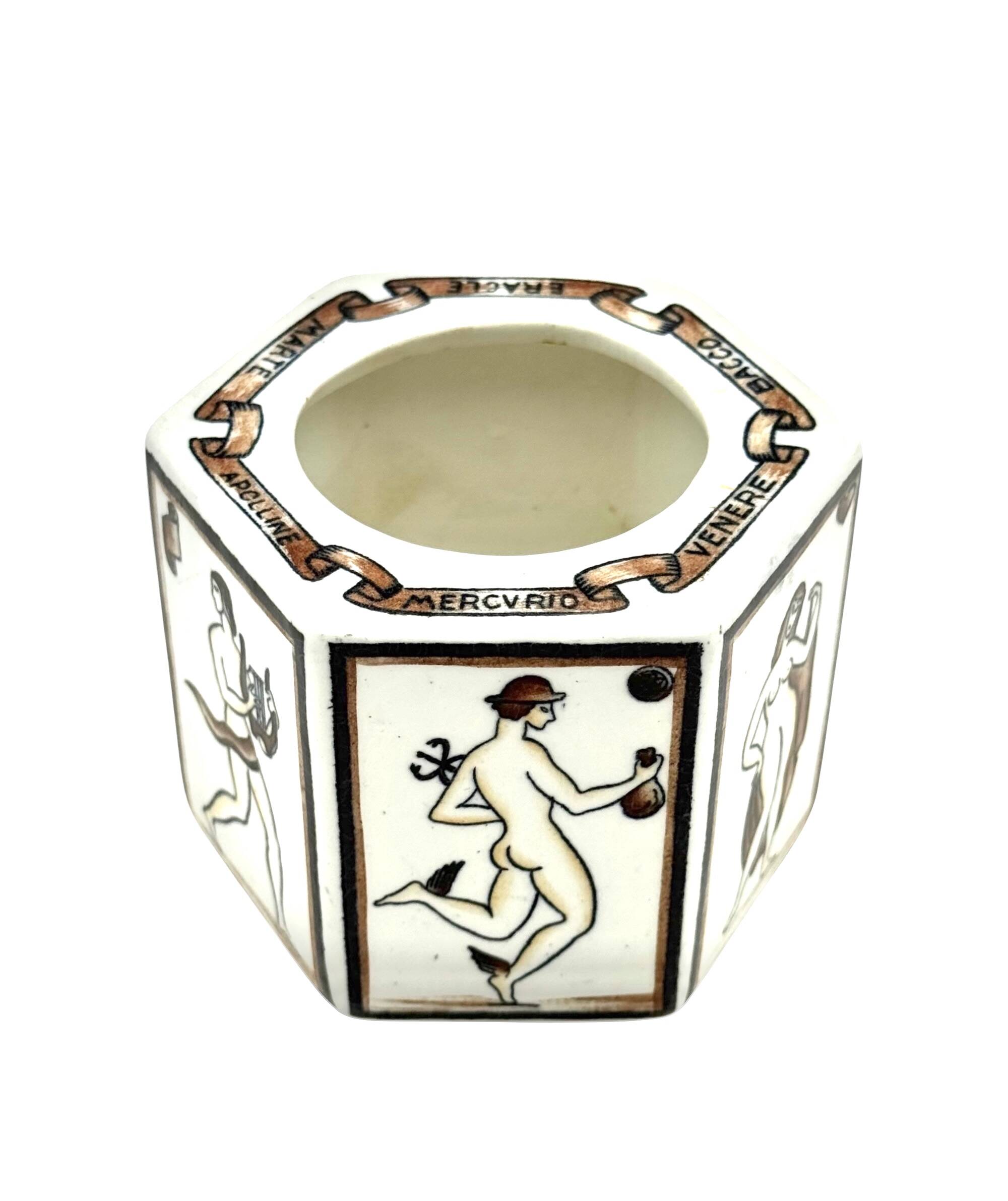 Gio Ponti, "Per scriver classico" ashtray, SC Richard Ginori, Italy 1926