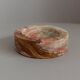Vintage Onyx Stone Ashtray, solid green-beige-brown marbled, Italian design, 1970s retro decor