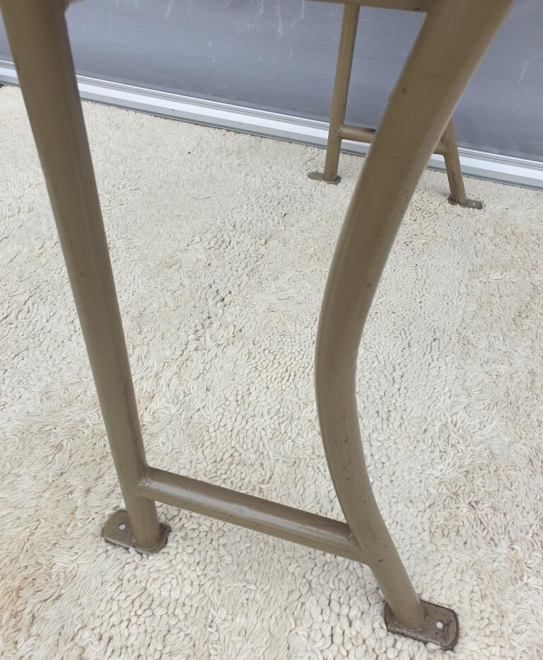 Double desk of schoolboy wood metal vintage curved base