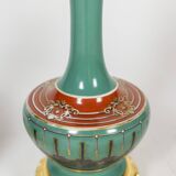 Pair of Paris porcelain and gilt bronze lamps. Circa 1850.