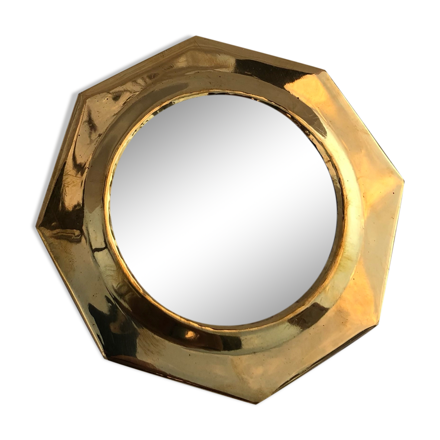 Mini brass mirror, 12 cm