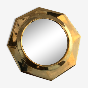 Mini brass mirror, 12 cm