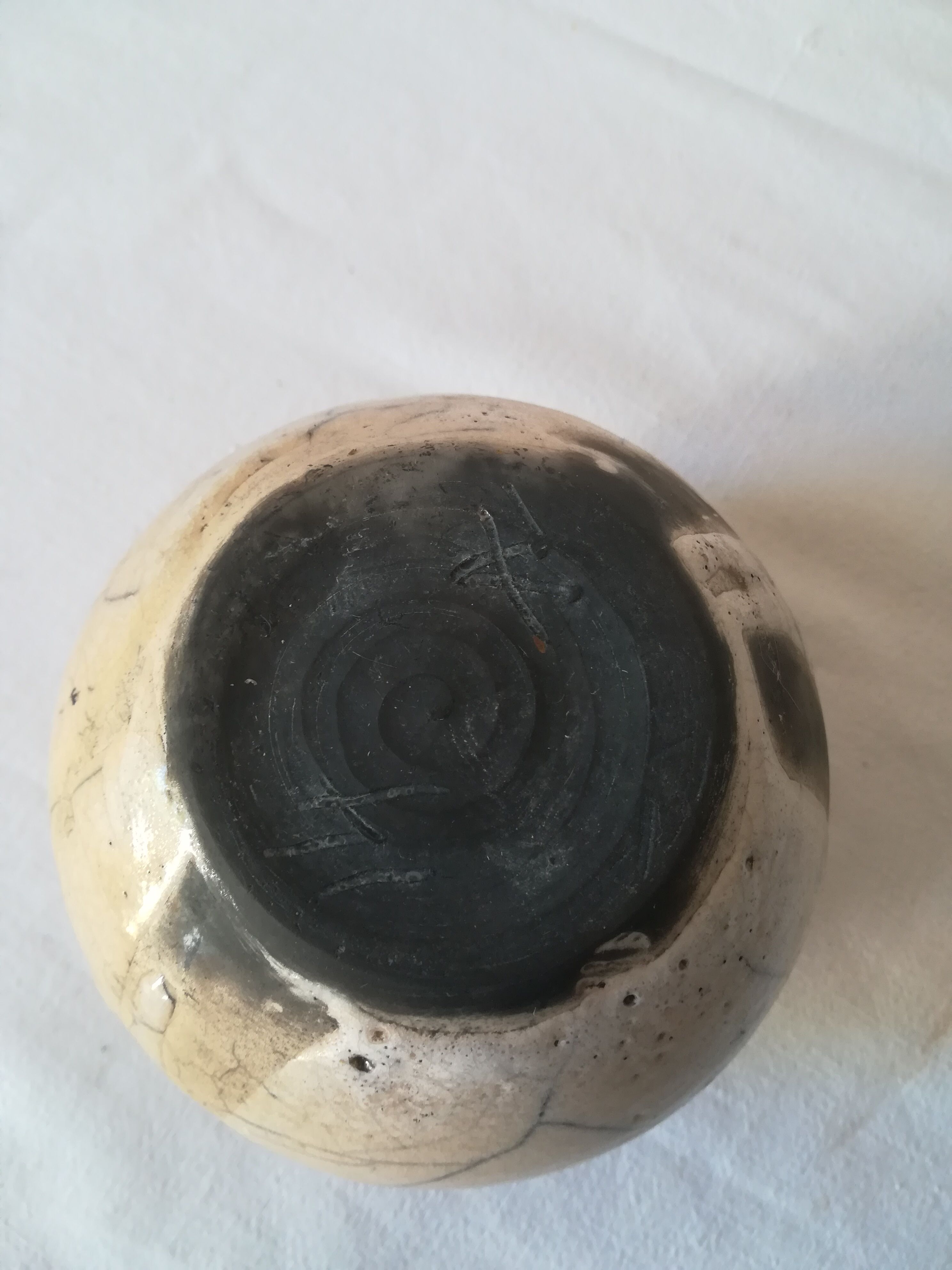 Vase ball ceramic raku