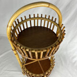 Art Deco style rattan work basket serving cart