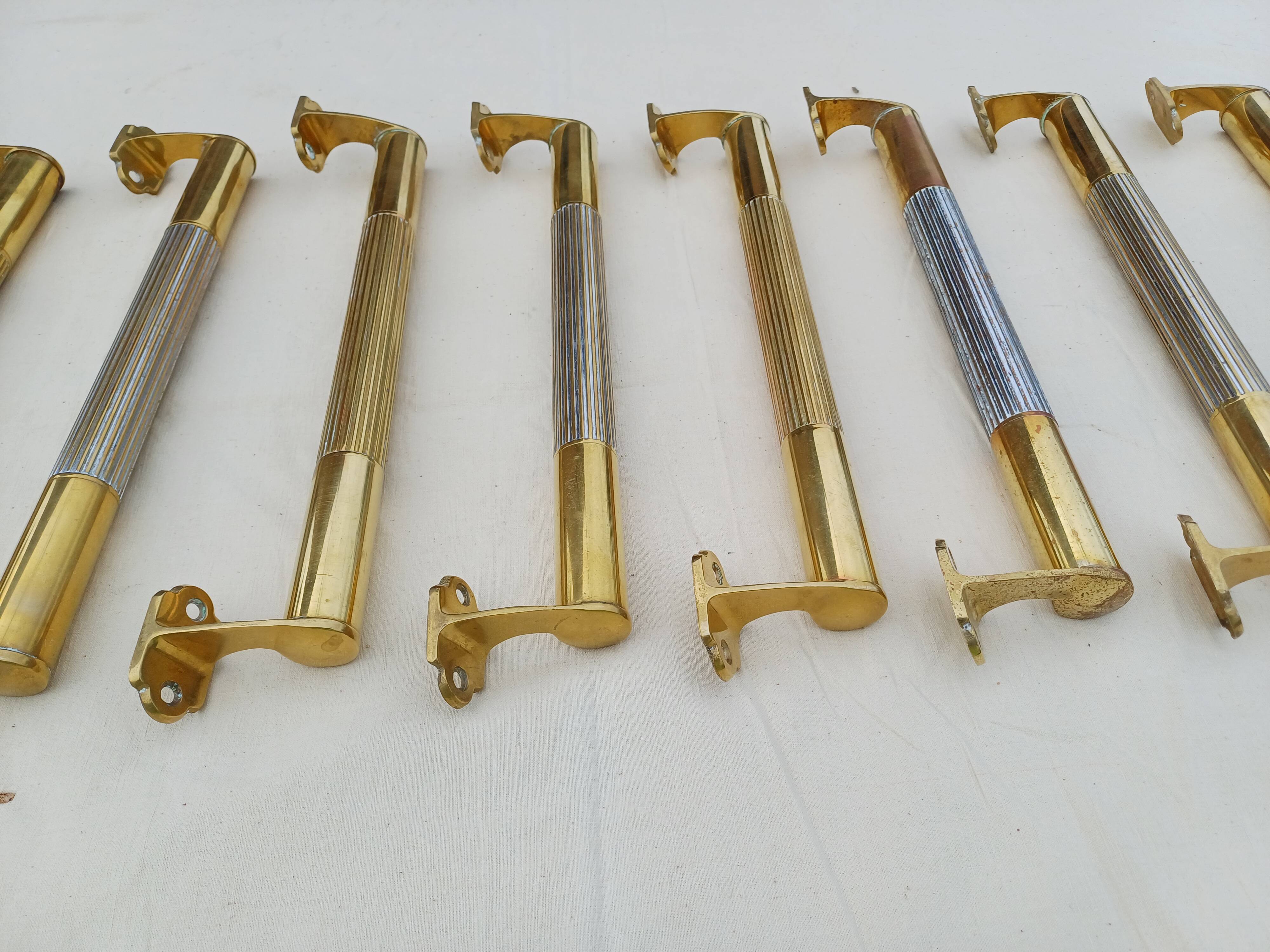 Set of 17 Art Deco Brass Door Bars