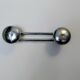 Double wall hook in chrome metal, vintage style.