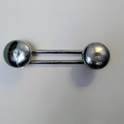 Double wall hook in chrome metal, vintage style.
