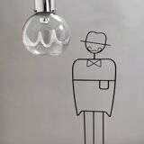 Murano Glass and Varnished Metal Pendant by Toni Zuccheri for Venini, Italy