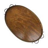 Presentation tray in wood and brass