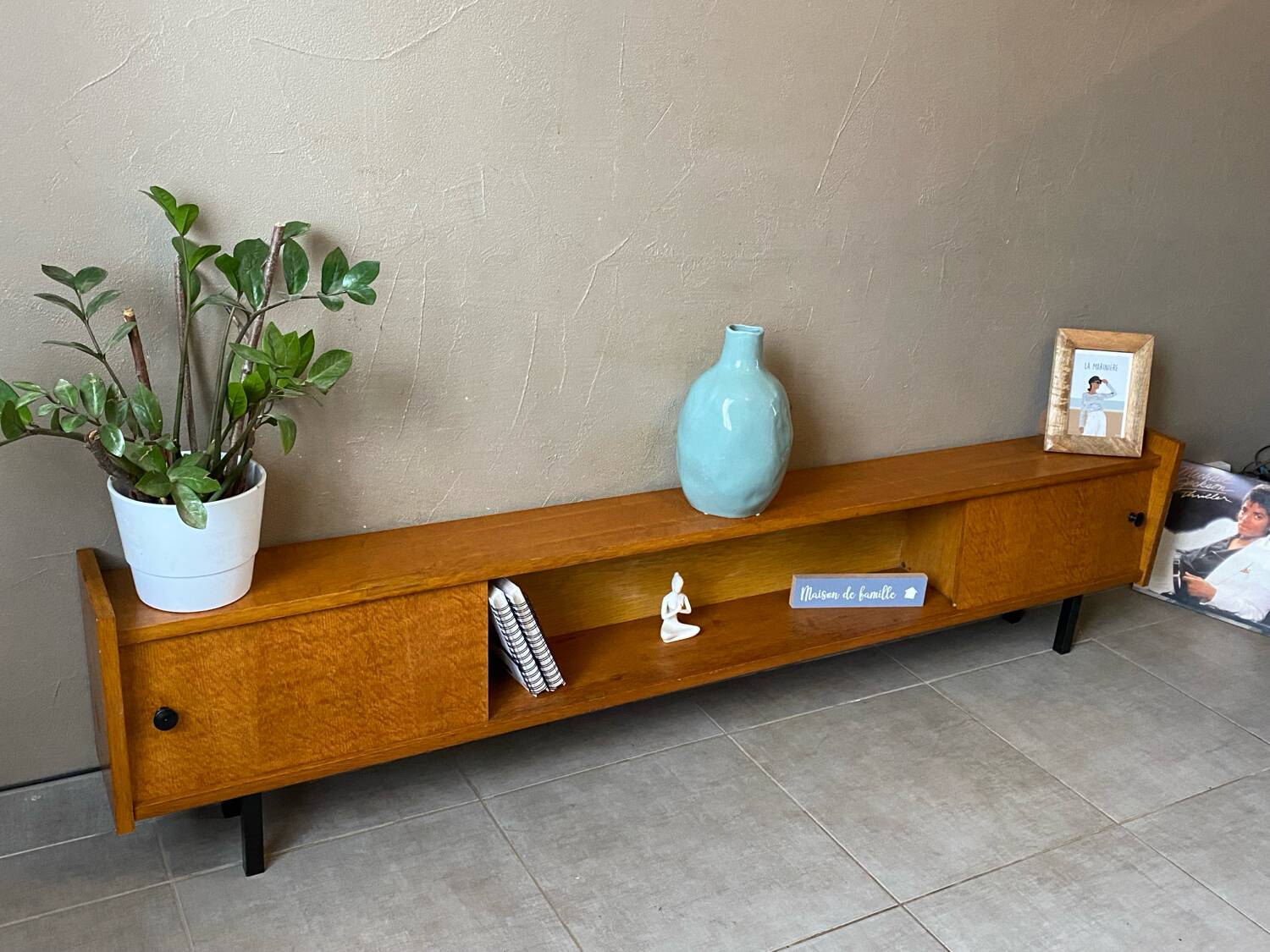 Vintage wooden sideboard from the 1960s (shallow)