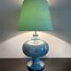 Lampe céramique bleu irisée années 80