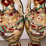 Pair of large Japanese Satsuma vases 62cm